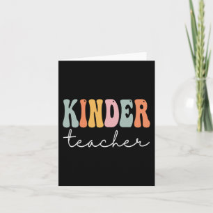 Kinder Teacher Retro Groovy Women Happy First Day Card