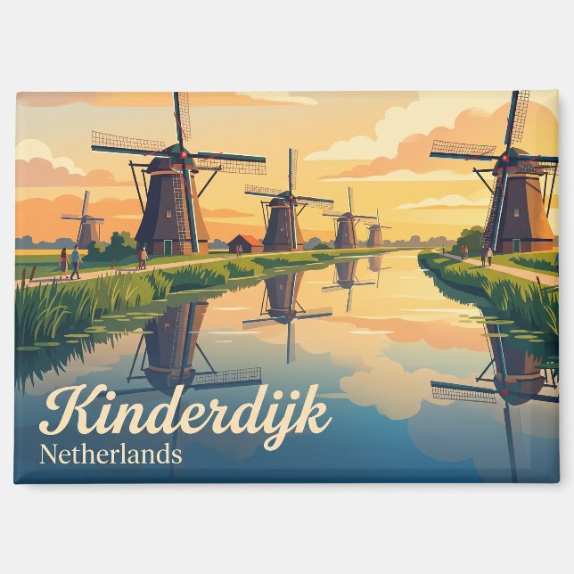 Kinderdijk Netherlands Magnet (Front)