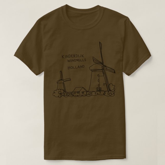 Kinderdijk Windmills Holland T-Shirt (Design Front)