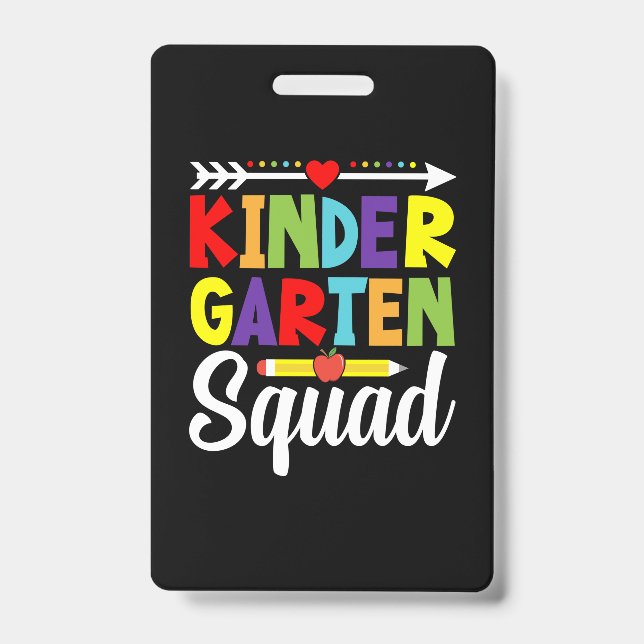 Kindergaren Squad Teacher ID Badge (Front)