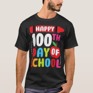 Kindergarten 100 Days of School Apple Teacher Kids T-Shirt