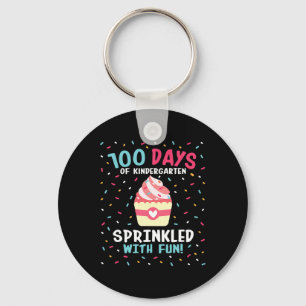 Kindergarten 100 Days Of School Girls Sprinkled Fu Key Ring