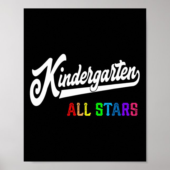Kindergarten All Stars Teacher Team Back To School Poster (Front)