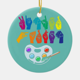 Kindergarten American Sign Language Back To Ceramic Tree Decoration