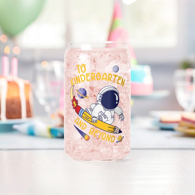 Kindergarten And Beyond Astronaut Back To School Can Glass (Insitu (Birthday))