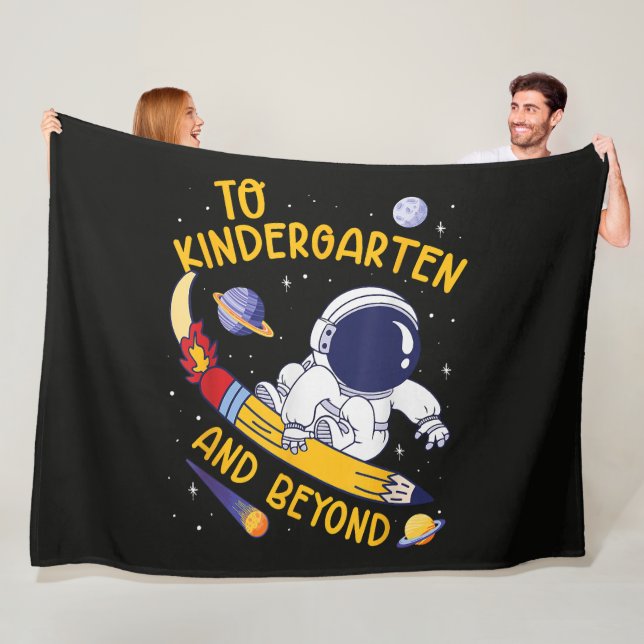Kindergarten And Beyond Astronaut Back To School Fleece Blanket (In Situ)