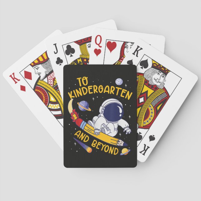Kindergarten And Beyond Astronaut Back To School Playing Cards (Back)