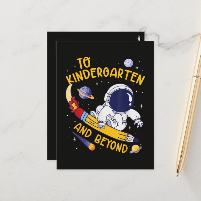 Kindergarten And Beyond Astronaut Back To School Postcard (Front/Back In Situ)
