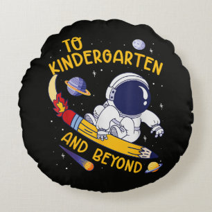 Kindergarten And Beyond Astronaut Back To School Round Cushion