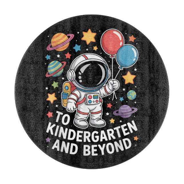 kindergarten and beyond astronaut space cutting board (Front)