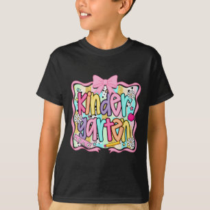 Kindergarten Back To School Coquette Pink Bow Prep T-Shirt