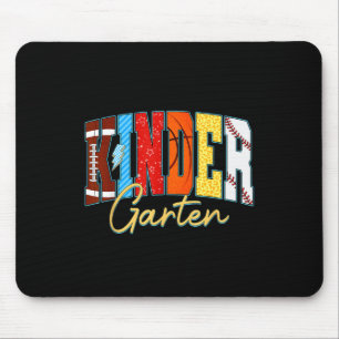 Kindergarten back to school football baseball mouse pad