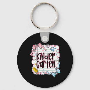 Kindergarten Back To School For Girls Pink Noteboo Key Ring