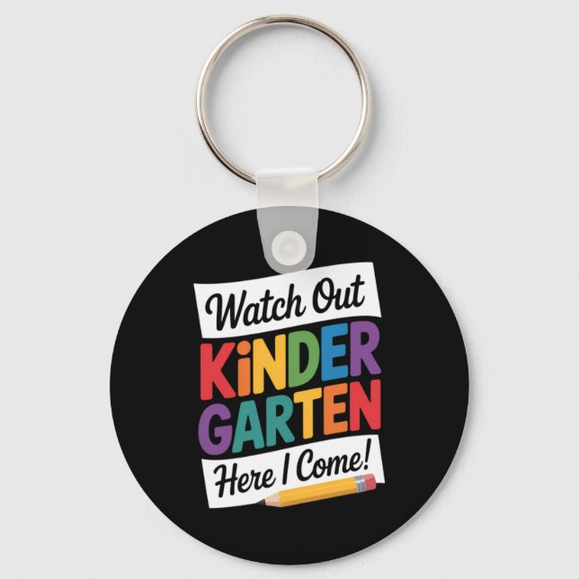 Kindergarten Back To School Funny Cute Key Ring (Front)
