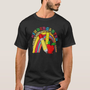 Kindergarten Back To School Leopard Rainbow Cute P T-Shirt