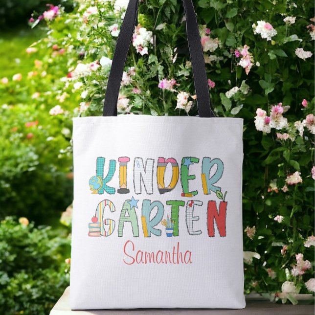 Kindergarten Back to School Personalised Script Tote Bag (Creator Uploaded)