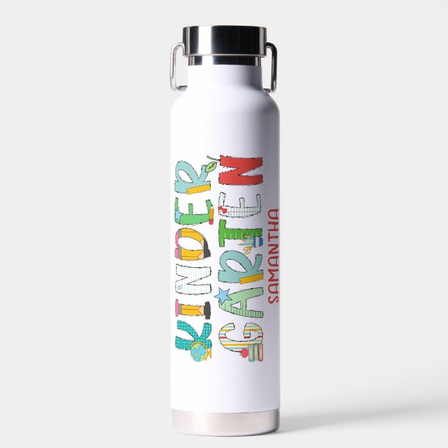 Kindergarten Back to School Personalised Water Bottle (Front)