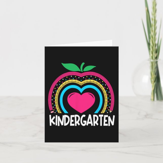 Kindergarten Boho Rainbow teacher team Kinder squa Card (Front)