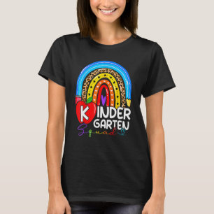 Kindergarten Boho Rainbow Teacher Team Kinder Squa T-Shirt
