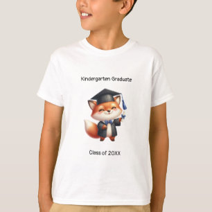 Kindergarten Boy Graduate Cute Fox Grad T-Shirt