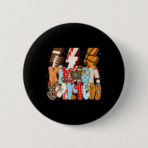 Kindergarten Boy Lightning Bolt Footll Sell Sketll 6 Cm Round Badge