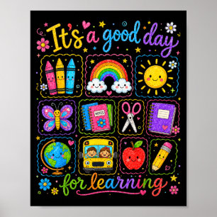 Kindergarten boys kids back to school rainbow poster