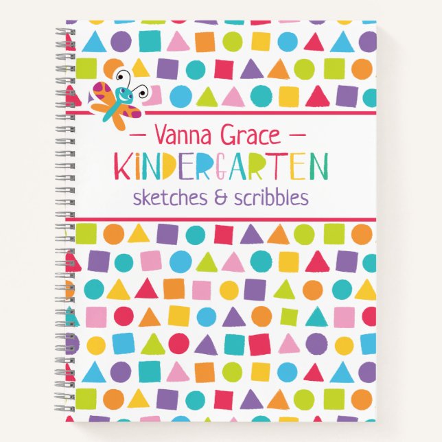 Kindergarten Colourful Crayons Scribbles Notebook (Front)