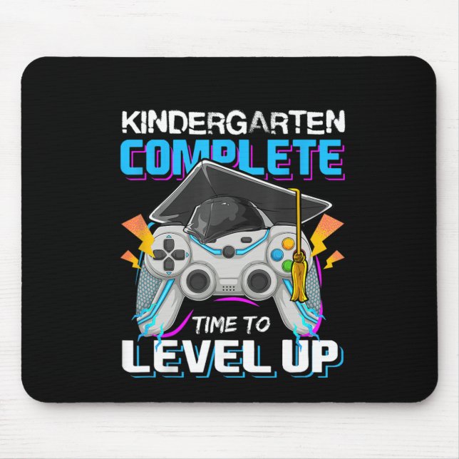 Kindergarten Complete Time To Level Up Video Game  Mouse Pad (Front)