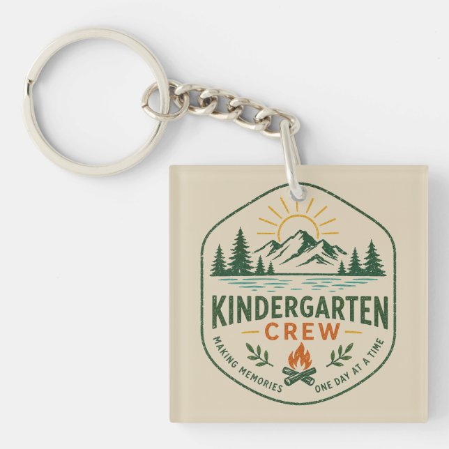Kindergarten Crew Camp Badge Teacher Appreciation  Key Ring (Front)