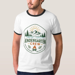 Kindergarten Crew Camp Badge Teacher Appreciation T-Shirt