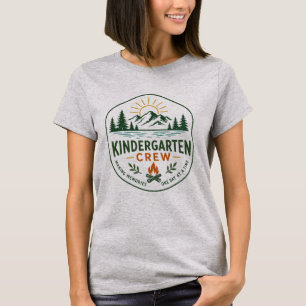 Kindergarten Crew Camp Badge Teacher Appreciation T-Shirt