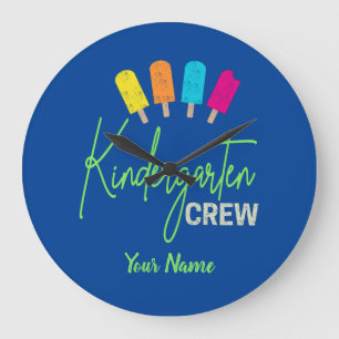 Kindergarten Crew for nursery school Child Vintage Large Clock