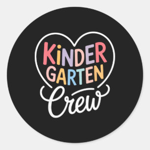 Kindergarten Crew Shirt Kinder Crew Teacher Boy Gi Classic Round Sticker