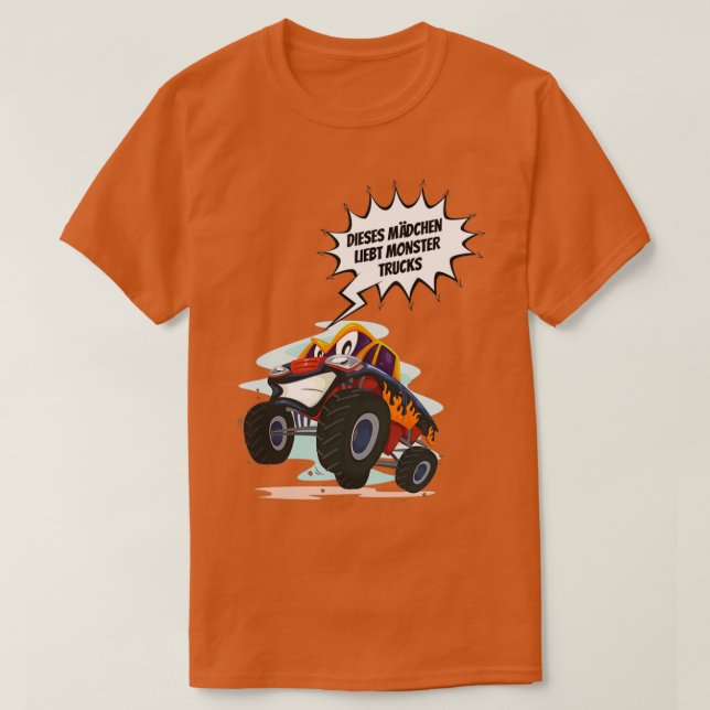 Kindergarten Dieses Mdchen Liebt Monster Trucks T-Shirt (Design Front)