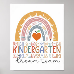 Kindergarten Dream Team Rainbow Welcome Ck To Scho Poster