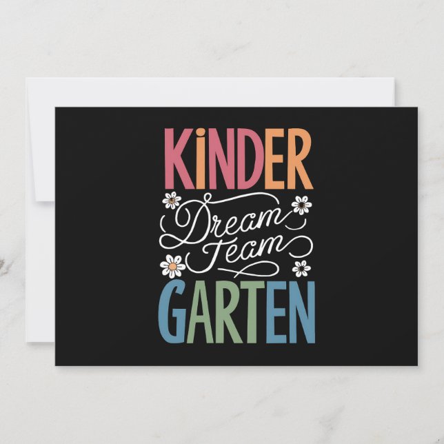Kindergarten Dream Team Teacher Back to School  Invitation (Front)