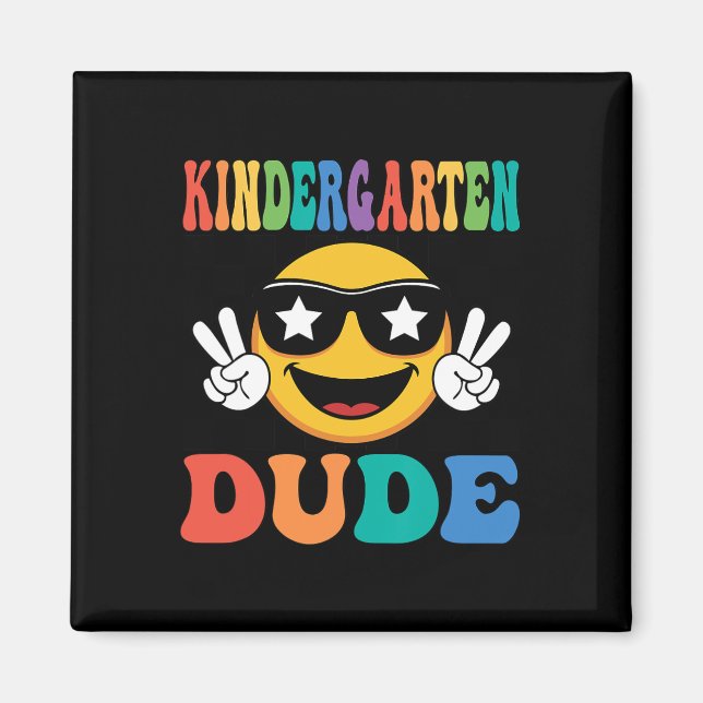 Kindergarten Dude 1st First Day Of School Boy Back Magnet (Front)