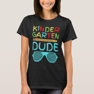 Kindergarten Dude Fun Pencil First Day School Blu T-Shirt