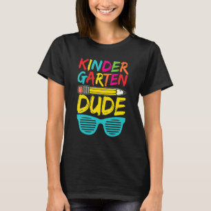 Kindergarten Dude   Pencil First Day School Blue T-Shirt