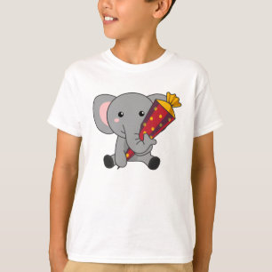 Kindergarten Elephant School Children School Cone T-Shirt