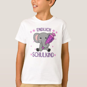 Kindergarten Elephant School Children School Cone T-Shirt