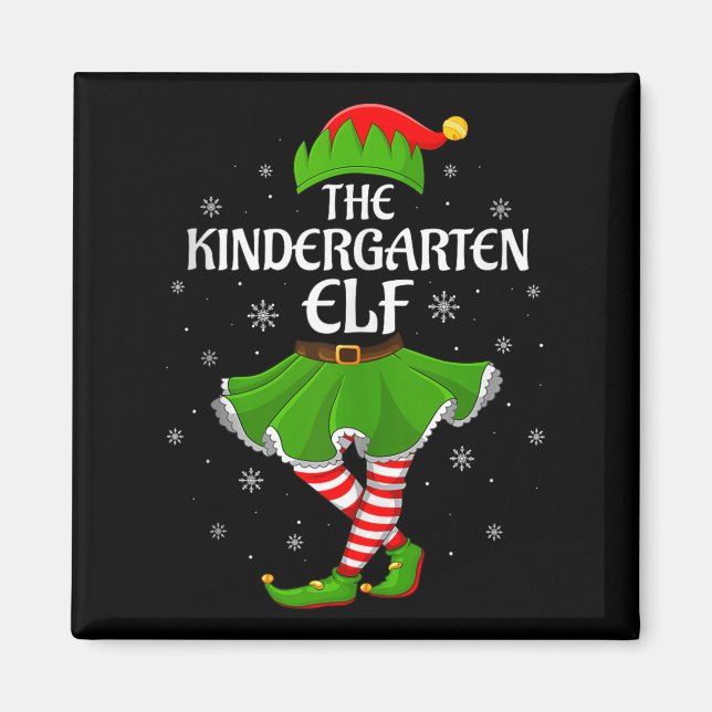 Kindergarten Elf Christmas Family Girls Women Elf  Magnet (Front)