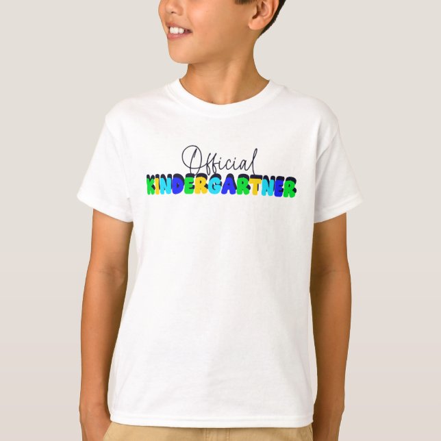Kindergarten First Day Official Kindergartner Boy T-Shirt (Front)