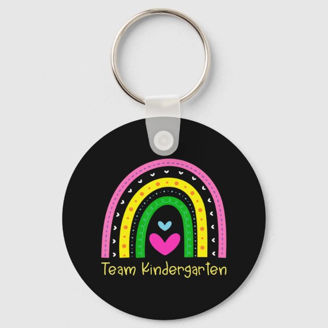 Kindergarten Fun Back To School Rainbow Team Kinde Key Ring (Front)