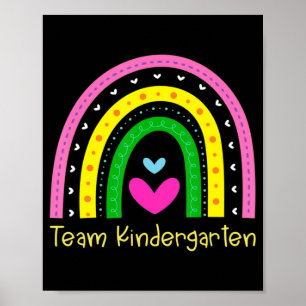 Kindergarten Fun Back To School Rainbow Team Kinde Poster