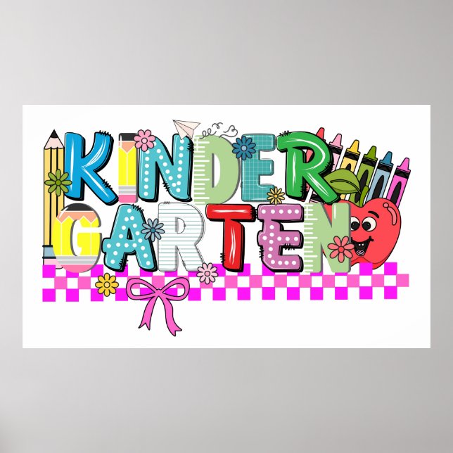 Kindergarten Fun & Learning – Whimsical Poster (Front)