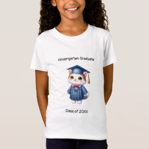 Kindergarten Girl Graduate Cute Cat Grad T-Shirt
