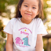 Kindergarten Girl Graduation Dinosaur Custom Name