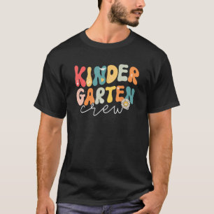 Kindergarten Girls Boys Groovy Teacher Team Kinder T-Shirt