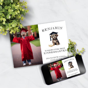 Kindergarten Grad Announcement Scruffy Puppy  